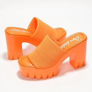 Cape Robbin Women's Chunky Platform Sandals Block Heel - Slip On Echoya